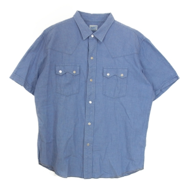 TENDERLOIN テンダーロイン T-CHAMBRAY SHT S/S シャンブレー 半袖 シャツ コットン 日本製 インディゴブルー系 S