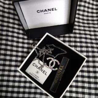 シャネル(CHANEL)のCHANEL ラインストーンネックレス ココマーク シャネル(ネックレス)