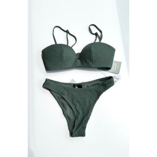 エイチアンドエム(H&M)のH&M 未使用品　カーキ　セット　ビキニ32  ショーツ32(水着)