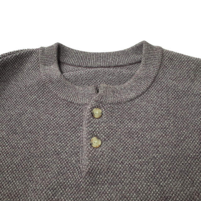 crepuscule クレプスキュール 21AW 日本製 Moss Stitch Henley Neck モスステッチヘンリーネック鹿の子ニット  2103-003 1 パープル セーター 長袖 プルオーバー トップス【中古】【crepuscule】