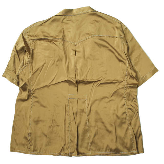 SASQUATCHfabrix.(サスクワッチファブリックス)のSASQUATCHfabrix. サスクワァッチファブリックス 19SS 日本製 SILK SAFARI SHIRT シルクサファリシャツ 19SS-SY5-002 M GOLD 半袖 開襟 オープンカラー トップス【新古品】【中古】【SASQUATCHfabrix.】 メンズのトップス(シャツ)の商品写真