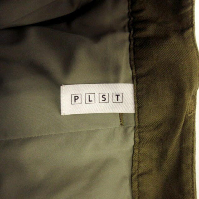 PLST(プラステ)のプラステ PLST パンツ ワイドパンツ ガウチョ ベルト リネン混 カーキ M レディースのパンツ(その他)の商品写真