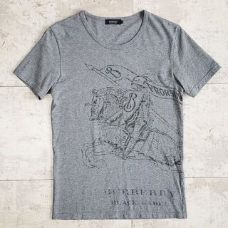 バーバリーブラックレーベル(BURBERRY BLACK LABEL)のバーバリー ブラックレーベル☆ コットン ロゴ Tシャツ ２ 日本製 グレー(Tシャツ/カットソー(半袖/袖なし))