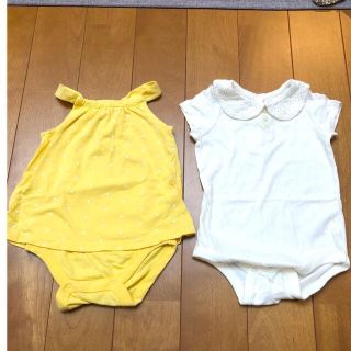 ベビーギャップ(babyGAP)の女の子　半袖ロンパース　70 80cm まとめ売り(ロンパース)