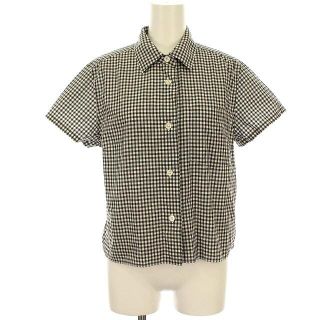マーガレットハウエル シャツ/ブラウス(レディース/半袖)(チェック お得に買える通販 マーガレットハウエル 【美品】 ラージチェック MHL ブラウス シャツ リネン シャツ/ブラウス(半袖/袖なし)