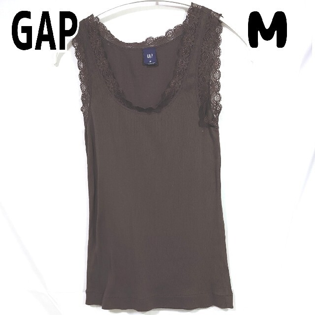 GAP(ギャップ)のGAP レースタンクトップ ダークブラウン M レディースのトップス(タンクトップ)の商品写真