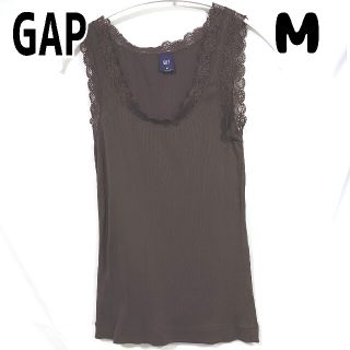 ギャップ(GAP)のGAP レースタンクトップ ダークブラウン M(タンクトップ)