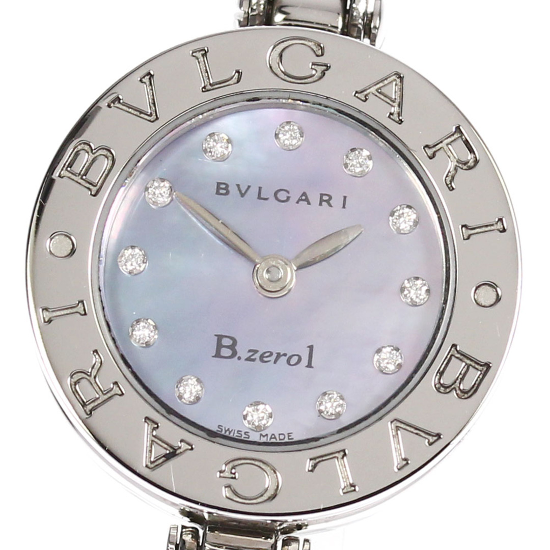 ☆美品【BVLGARI】ブルガリ B-zero1 BZ22S 12Pダイヤ Mサイズ クォーツ レディース_687387【ev20】