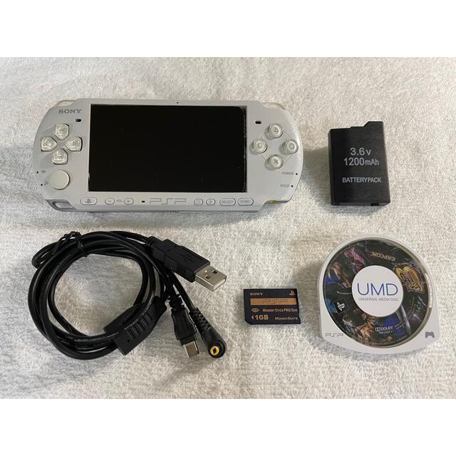 PSP-3000 パールホワイト+PSP用ケース+PSP用ゲームソフト6本セット