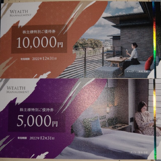 ウェルスマネジメント 株主優待券 15000円分 激安価格 www