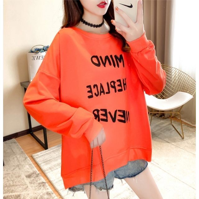 ロンT ダンス スケボー ストリート オルチャン 衣装 韓国 メンズ オレンジ 通販