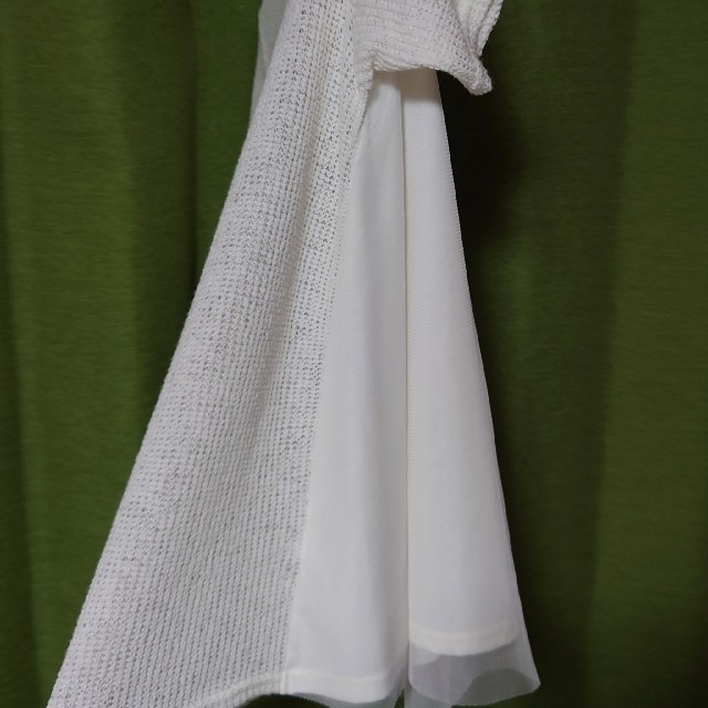 chocol raffine robe(ショコラフィネローブ)のchocol raffine robe　透かし編みチュールフリルトップス レディースのトップス(カットソー(半袖/袖なし))の商品写真