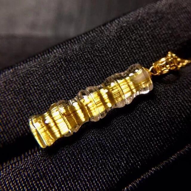 ⭐︎【天然】タイチンルチルクオーツ ペンダントトップ k18 1.2g - www