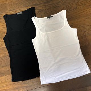 ボディドレッシングデラックス(BODY DRESSING Deluxe)の■ボディドレッシング デラックス■ノースリーブ カットソー 黒＆白 2点セット(Tシャツ(半袖/袖なし))