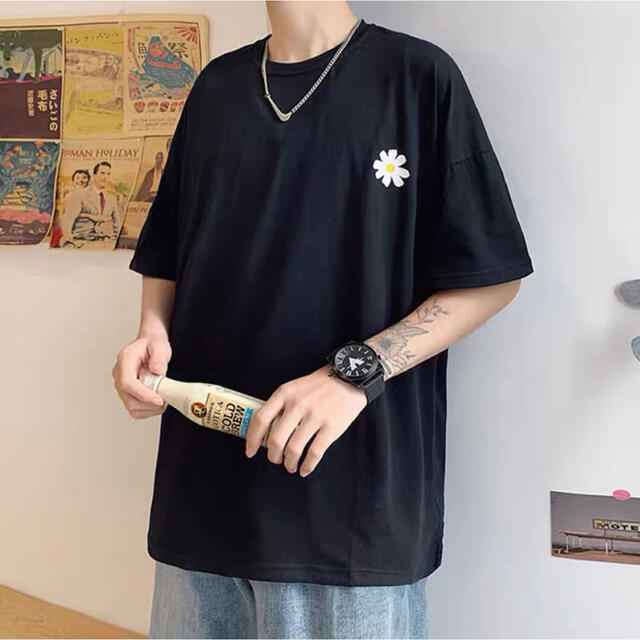 XL　LL　黒　Tシャツ　トップス　ビッグシルエット　韓国