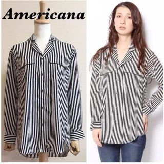 アメリカーナ(AMERICANA)のAmericana ストライプシャツ　パジャマシャツ(シャツ/ブラウス(長袖/七分))