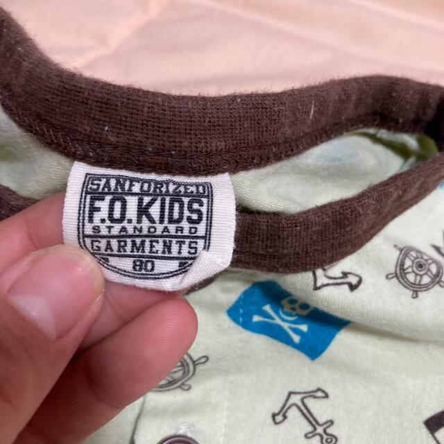 F.O.KIDS(エフオーキッズ)のbaiya パジャマ 男の子 半袖 半ズボン パイレーツ 骸骨 スカル 緑 80 キッズ/ベビー/マタニティのベビー服(~85cm)(パジャマ)の商品写真