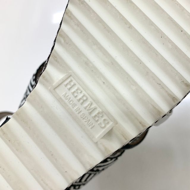 Hermes(エルメス)の4398 エルメス ローマ レザー ファブリック ウェッジサンダル レディースの靴/シューズ(サンダル)の商品写真