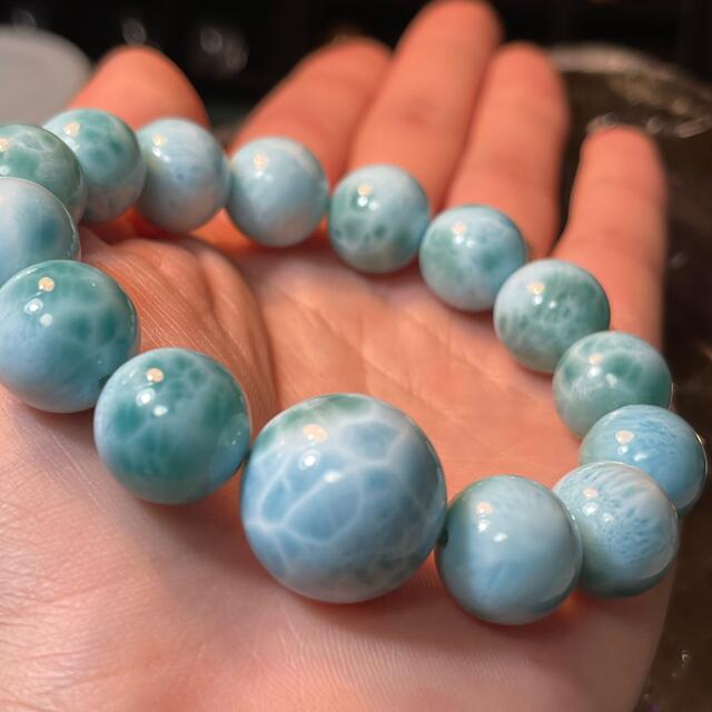 ラリマー 約 13 mm + 約18mm ブレスレット/バングル ラリマー 約 13 mm + 約18mm ブレスレット/バングル