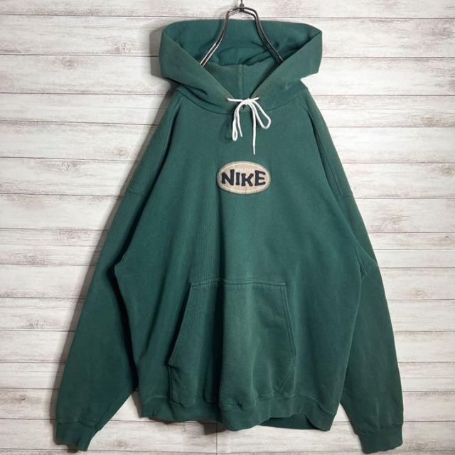 USA製!!】ナイキ ✈︎刺繍ロゴ ゆるだぼ 白タグ 裏起毛 プルオーバー-