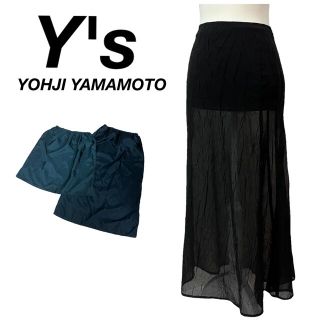 ワイズ(Y's)のY'S・YOHJI YAMAMOTO★シワ加工　3way 2種ペチコート付き　M(ロングスカート)