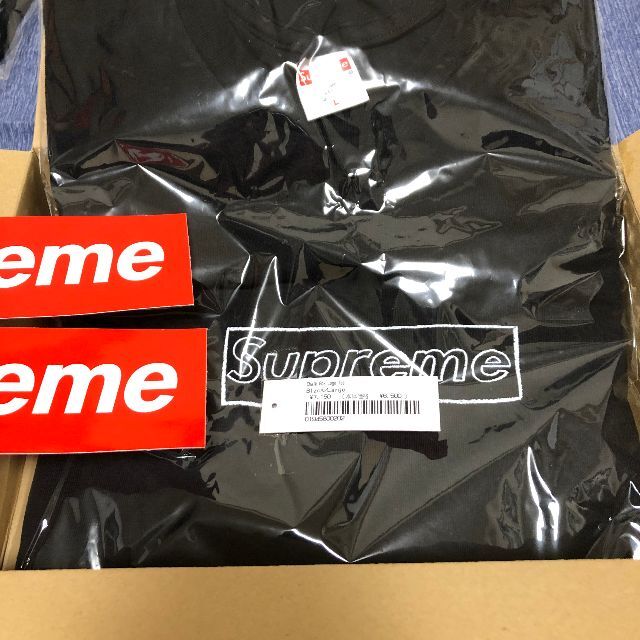 supreme kaws chalk logo teeＢＬＡＣＫブラック程度