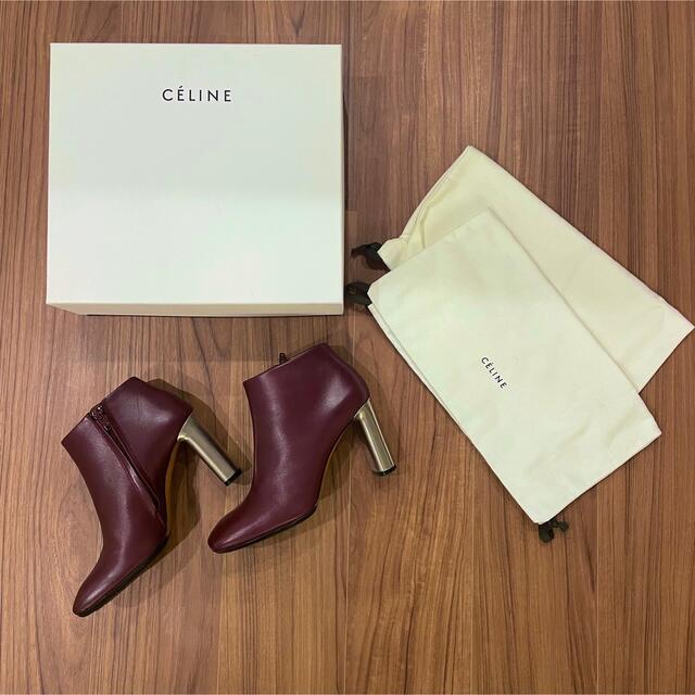 ブーツ 美品 Celine フィービー バンバン ボルドー 37.5 ブーツ