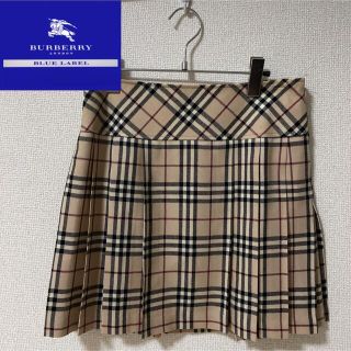 バーバリーブルーレーベル(BURBERRY BLUE LABEL)のバーバリーブルーレーベル　Burberry ノバチェック　プリーツスカート　美品(ミニスカート)