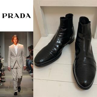 プラダ(PRADA)のPRADA VINTAGE ITALY製 パーフォレーション チェルシーブーツ(ブーツ)