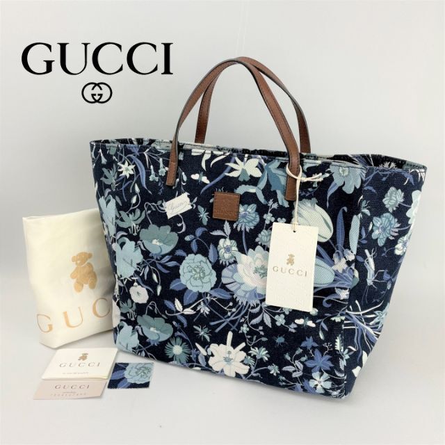 Gucci - 未使用■GUCCI グッチ■チルドレンズ フラワー 花柄キャンバス トートバッグ