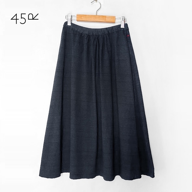 45rpm - 45R✨45rpm インディゴ 藍染 裾カットオフ R刺繍 イージー