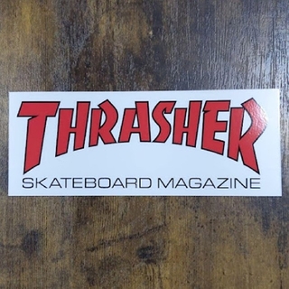 スラッシャー(THRASHER)の(縦8.1cm横20.3cm)THRASHER スラッシャー　ステッカー(スケートボード)