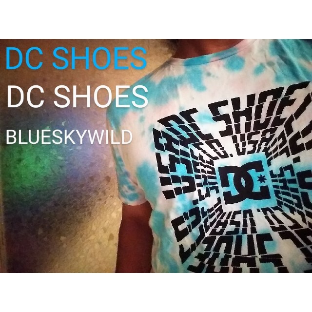 タイダイ染めDC SHOESディーシーシューズレインボータイダイ柄デカロゴTシャツ