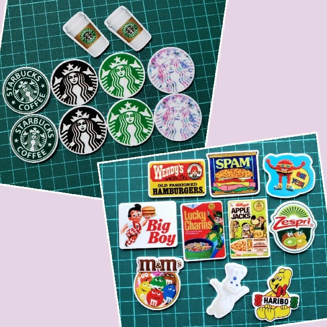 Starbucks Coffee(スターバックスコーヒー)の[専用]アメリカンフード&アメキャラ スターバックス プラ板セット プラパーツ ハンドメイドの素材/材料(各種パーツ)の商品写真