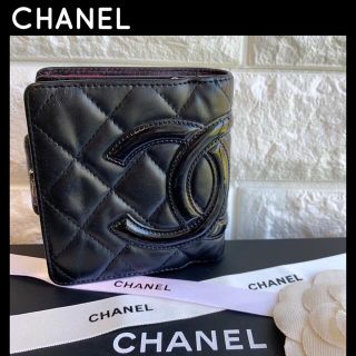 シャネル(CHANEL)のmie様専用 シャネル 折財布 カンボン ラムスキン ブラック ピンク(財布)