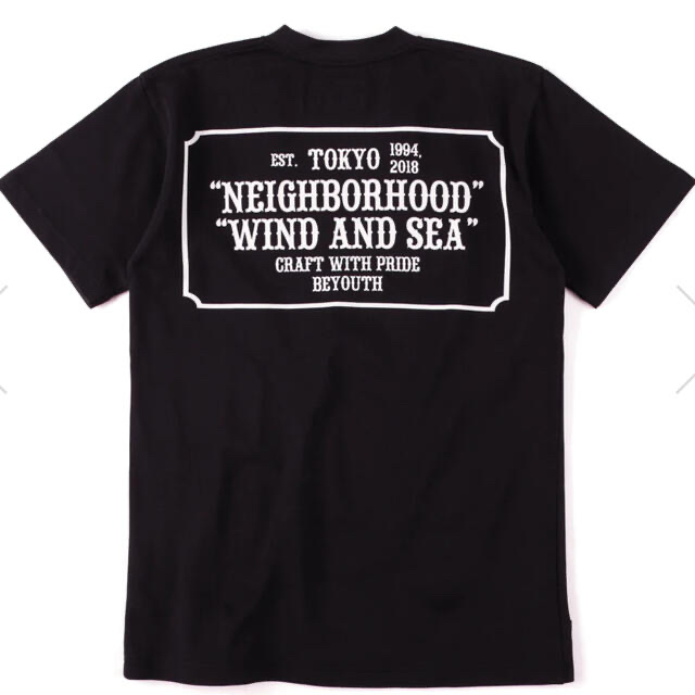 wind and sea × neighborhood T-shirt 黒　M