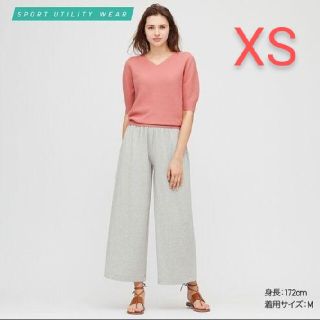 ユニクロ(UNIQLO)のユニクロ　エアリズム　ワイドパンツ　XS   グレー(カジュアルパンツ)