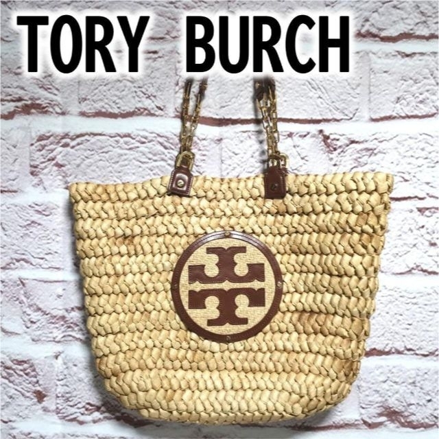 TORY BURCH トリーバーチ レディース 麦わら トートバッグ 容量大