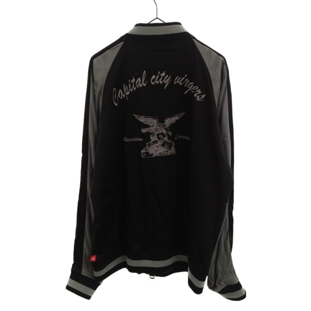 VIRGO ヴァルゴ イーグル刺繍 スーベニアジャケット ブルゾン スカジャン ブラック/グレー