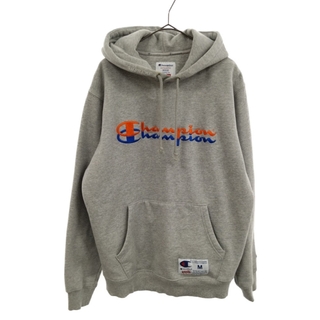 SUPREME シュプリーム 15AW ×Champion Script Hoodie チャンピオン スクリプト フーディ スウェット パーカー グレー