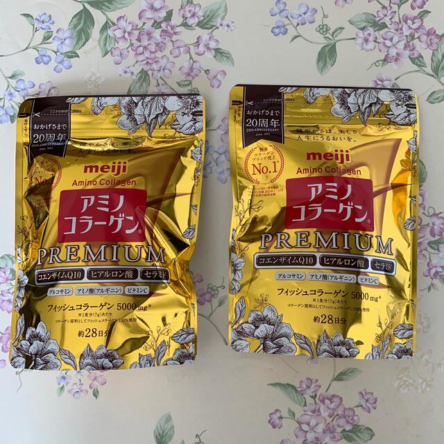 明治(メイジ)のアミノコラーゲンプレミアム　詰替196g 2袋セット 食品/飲料/酒の健康食品(コラーゲン)の商品写真