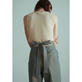 CLANE バックリボンパンツ カーキ