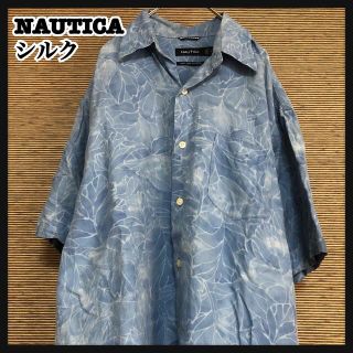 ノーティカ(NAUTICA)のノーティカ】アロハシャツ　柄シャツ　シルク　ボタニカル　花柄　総柄　カモフラ１a(シャツ)