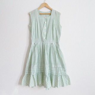 ロキエ(Lochie)の【vintage used 古着】 ワンピース レトロ ギンガムチェック(ひざ丈ワンピース)