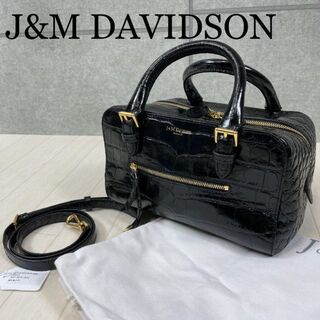 ジェイアンドエムデヴィッドソン(J&M DAVIDSON)のJ&MDavidson OLIVIA BOX MINI クロコ型押 ブラック(ショルダーバッグ)