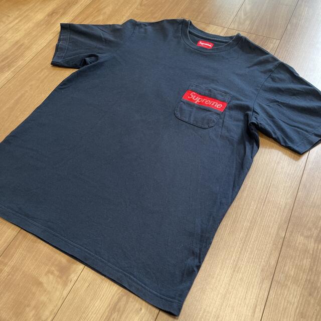 【値下げ】supreme Mesh Stripe Pocket TネイビーM