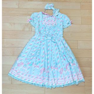 アンジェリックプリティー(Angelic Pretty)のアンジェリックプリティ シュガーリィカーニバル OP サックス(ひざ丈ワンピース)