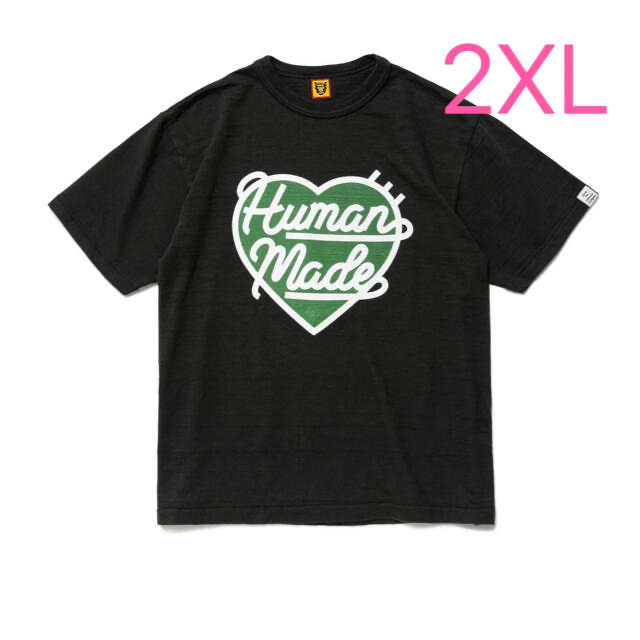 BLACKサイズhuman made HEART T-SHIRT tシャツ XXL