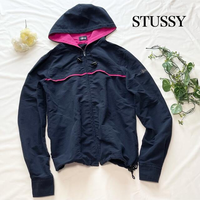 STUSSY - STUSSY ナイロンジャケット ネイビー レア ステューシー ロゴの通販 by 【フォロー割あります！】✳︎クリーム｜ステューシー ならラクマ
