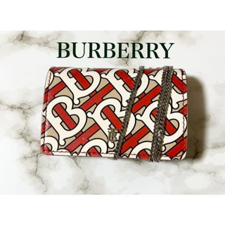 バーバリー(BURBERRY)のBURBERRY モノグラム TBロゴ チェーンウォレット 財布 カードケース(財布)